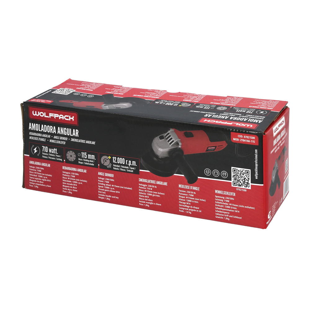 Amoladora Angular Wolfpack 710W Ø115 mm – Radial Compacta y Potente - Imagen 5