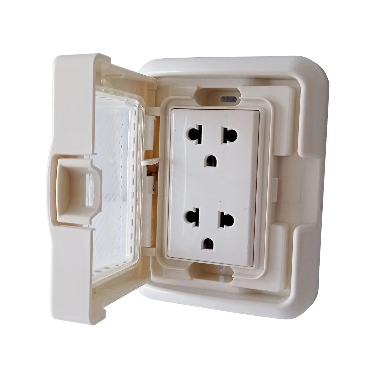 Tomacorriente Idrobox + Dado Toma Doble BMWP138TR.WH OPALUX - Imagen 2