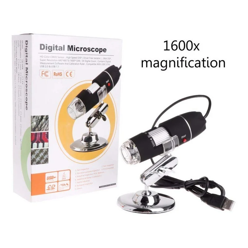 Microscopio Digital Usb 1600x Con Luz Led - Imagen 2