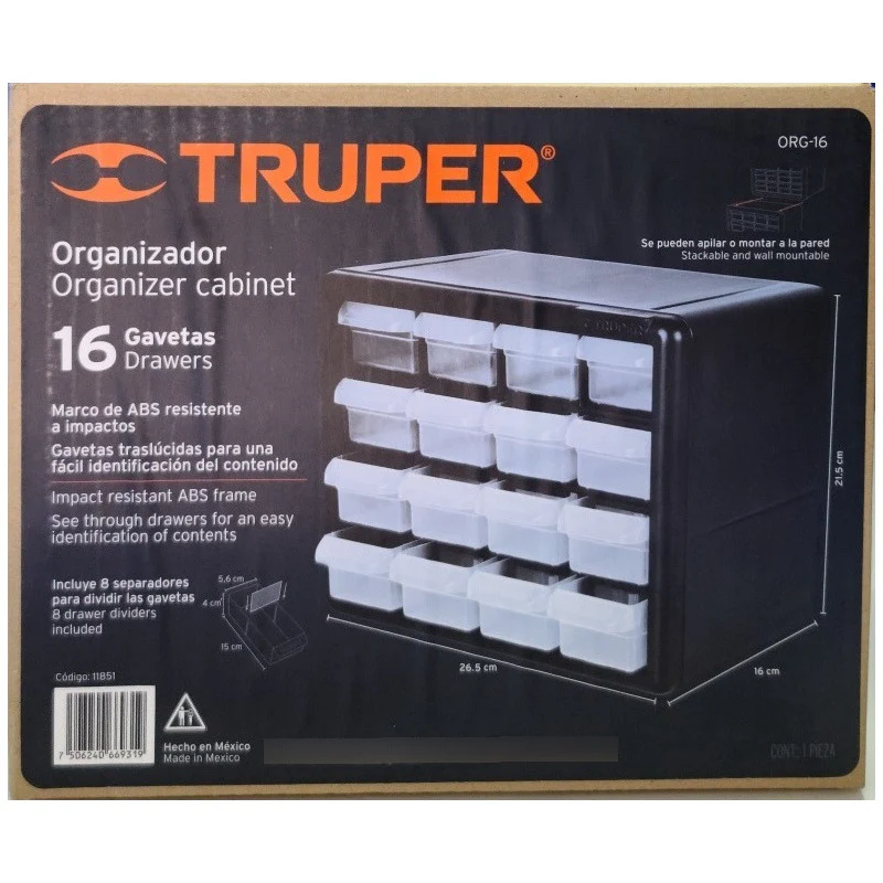 Organizador De 16 Compartimientos Truper 11851 - Imagen 3