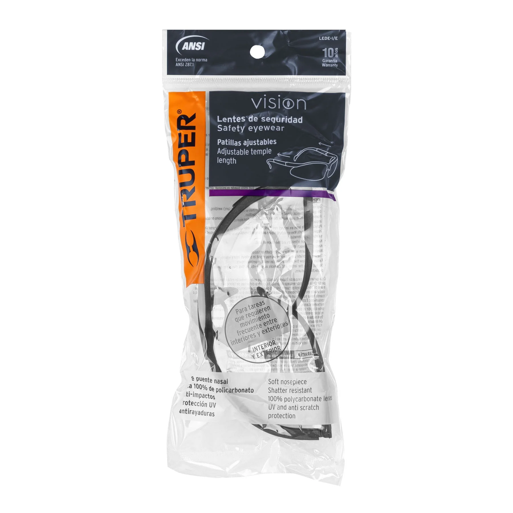 Lentes de seguridad interior-exterior, Truper - 10824 - Imagen 2