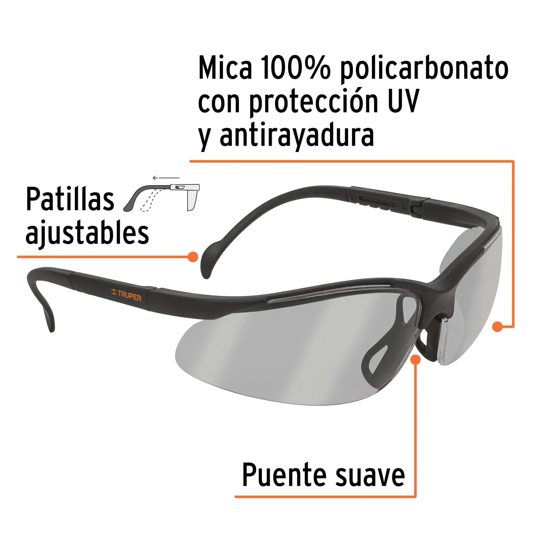 Lentes de seguridad interior-exterior, Truper - 10824 - Imagen 4